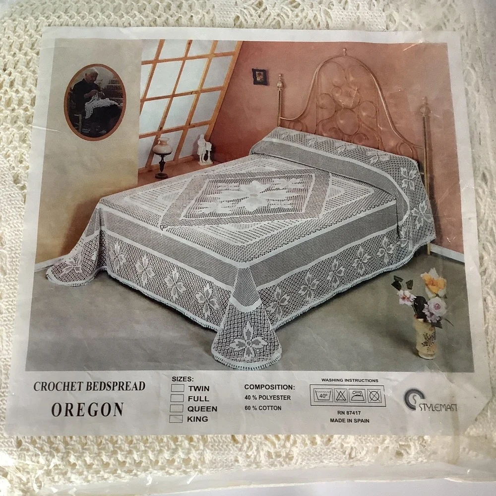 Stylemaster Crochet Bedspread Oregon King Beige NIOP